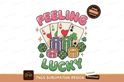 Pink lucky feeling cards dice chips SUBLIMATION Product Image 1