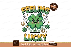 Cute clover feeling lucky with peace signs stpatrick Product Image 1