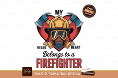 Firefighter helmet mask axes heart image Product Image 1
