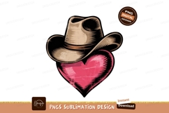 Cowboy Hat On Heart Sublimation Design Product Image 1