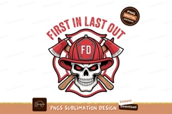 Skull firefighter helmet axes emblem image Product Image 1