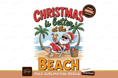 Santa relaxing beach holiday drink christmas vacation Product Image 1