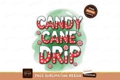 Candy cane drip lettering image Product Image 1