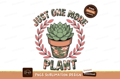 Succulent plant in pot with leaves and text SUBLIMATION Product Image 1