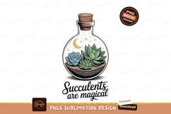 Bottle terrarium celestial succulents SUBLIMATION Product Image 1