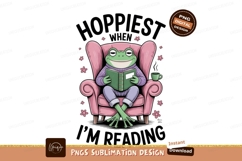 Frog reading book in armchair coffee Product Image 1