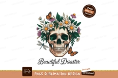 Skull floral crown butterflies dragonfly flowers Product Image 1