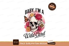 Skull roses butterfly playing cards image Product Image 1
