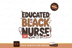 Educated Black Nurse Medical Illustration stethoscope Product Image 1