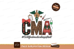 Medical C M A letters with medical symbols stethoscope Product Image 1