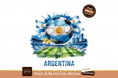 Argentina Football Watercolor Art Sublimation Png Product Image 1