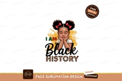 Black girl with red bows and leopard print text history Product Image 1