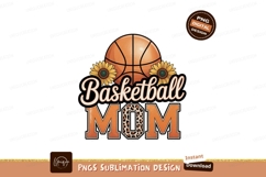 Basketball Mom sunflowers orange leopard Product Image 1