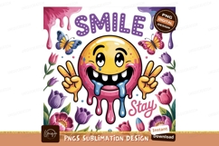 Dripping smiley face peace butterflies tulips sign Product Image 1