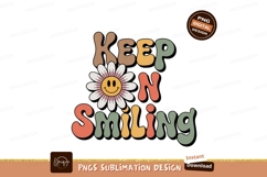Keep smiling flower groovy text smiley retro Product Image 1