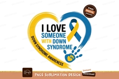 Heart ribbon hand down syndrome awareness image Product Image 1