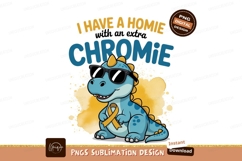 Blue dinosaur with sunglasses and ribbon yellow Product Image 1