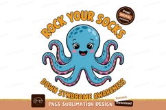 Blue octopus smiling with colorful tentacles pink purple Product Image 1