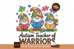 Gnome puzzle hats reading books autism awareness Product Image 1