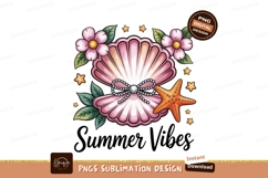 Pink seashell starfish flowers pearls orange Product Image 1