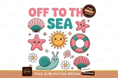 Cute Summer Sea Creatures And Sun SUBLIMATION Product Image 1