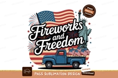 Blue truck patriotic celebration american flag Product Image 1