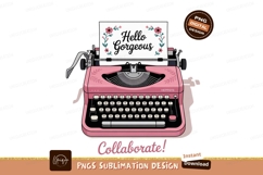 Pink typewriter hello gorgeous collaborate image Product Image 1