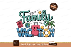 Family vacation travel illustration passport globe Product Image 1