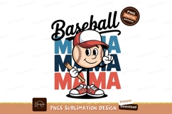 Baseball character wearing cap holding bat cartoon Product Image 1