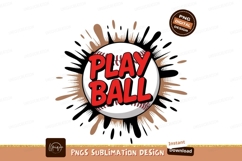 Red Play Ball Baseball Splash brown Product Image 1