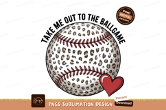 Leopard baseball heart white Product Image 1