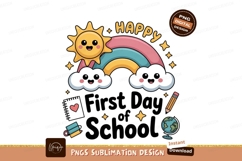 Happy Sun Rainbow Clouds School image Product Image 1