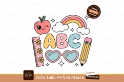 Cute apple rainbow abc hearts pencil ruler letters Product Image 1