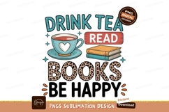 Drink tea read books leopard print image Product Image 1