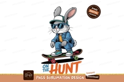 Cool rabbit skateboarding on black background sunglasses Product Image 1