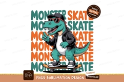 Dinosaur skater cool sunglasses leather jacket image Product Image 1