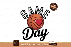 Basketball Game Day With Heart Sublimation Png Product Image 1