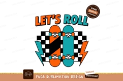 Format: Title: Orange Teal Skateboards Lightning Bolts Product Image 1