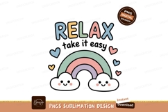 Pastel rainbow with hearts and text clouds Product Image 1