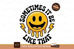 Melting happy face lightning bolt SUBLIMATION yellow Product Image 1
