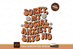 Retro groovy text with flowers orange Product Image 1