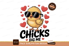 Cool chick wearing sunglasses surrounded by hearts Product Image 1