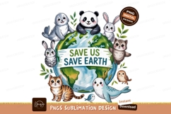 Adorable animals embrace planet earth panda Product Image 1