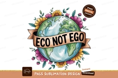 Earth surrounded by flowers and banner globe nature Product Image 1