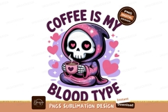 Grim Reaper Holding Coffee Cup skeleton Product Image 1