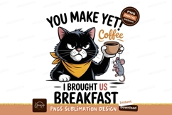 Grumpy cat holding coffee with mouse bandana Product Image 1