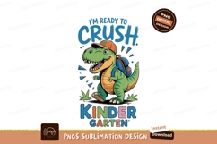 Dinosaur ready for kindergarten green orange Product Image 1