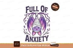 Bandaged bat hanging upside down purple pink Product Image 1