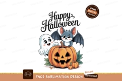 Cute ghost bat pumpkin Halloween image Product Image 1