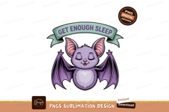 Cute purple bat with closed eyes and wings spread cartoon Product Image 1